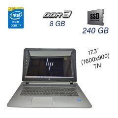 Ноутбук Б класс HP Pavilion 17-g103dx / 17.3" (1600x900) TN / Intel Core i7-4510U (2 (4) ядра по 2.0 - 3.1 GHz) / 8 GB DDR3 / 240 GB SSD / WebCam / DVD-ROM / USB 3.0 / HDMI