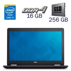 Ноутбук Dell Latitude E5570 / 15.6" (1366x768) TN / Intel Core i3-6100U (2 (4) ядра по 2.3 GHz) / 16 GB DDR4 / 256 GB SSD / Intel HD Graphics 520 / WebCam + Бездротова мишка