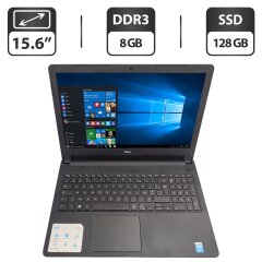 Ноутбук Dell Vostro 3558 / 15.6" (1366x768) TN / Intel Core i5-5200U (2 (4) ядра по 2.2 - 2.7 GHz) / 8 GB DDR3 / 128 GB SSD / Intel HD Graphics 5500 / WebCam / DVD-ROM