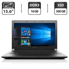 Ноутбук Lenovo B51-80 / 15.6" (1366x768) TN / Intel Core i5-6200U (2 (4) ядра по 2.3 - 2.8 GHz) / 16 GB DDR3 / 500 GB SSD / Intel HD Graphics 520 / WebCam / DVD-ROM