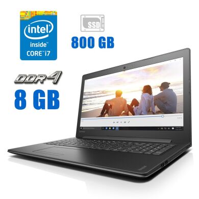Ноутбук Lenovo IdeaPad 310-15IKB / 15.6" (1366x768) TN Touch / Intel Core i7-7500U (2 (4) ядра по 2.7 - 3.5 GHz) / 8 GB DDR4 / 800 GB SSD / Intel HD Graphics 620 / WebCam / Win 10