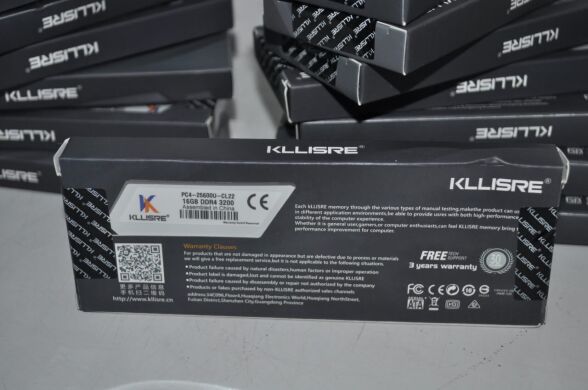 Нова оперативна пам'ять для ПК Kllisre / 16 GB / 2Rx4 / DDR4 / 3200 MHz