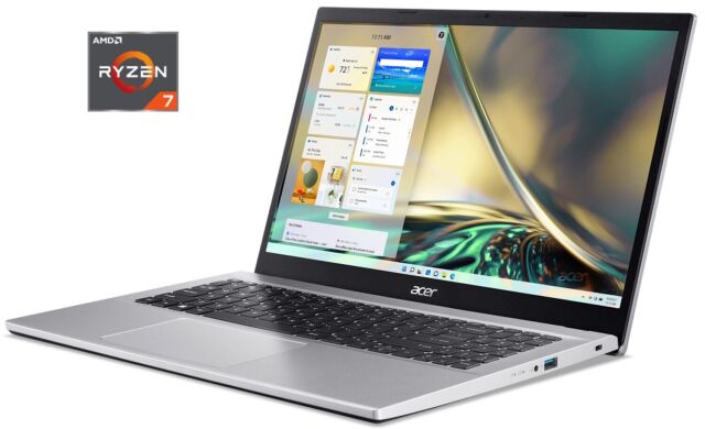 Новый ультрабук Acer Aspire 3 15 A315-44P-R7GS / 15.6" (1920x1080) TN / AMD Ryzen 7 5700U (8 (16) ядер по 1.8 - 4.3 GHz) / 16 GB DDR4 / 512 GB SSD / AMD Radeon Graphics / WebCam / Win 11 