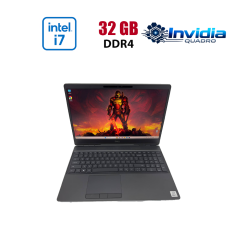 Рабочая станция Dell Precision 7550 / 15.6" (1920x1080) IPS / Intel Core i7-10850H (6 (12) ядра по 2.7 - 4.9 GHz) / 32 GB DDR4 / 1000 GB SSD / nVidia Quadro RTX 4000, 8 GB GDDR6, 256-bit / WebCam