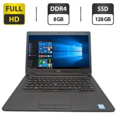 Ультрабук Dell Latitude 5490 / 14" (1920x1080) IPS / Intel Core i5-7300U (2 (4) ядра по 2.6 - 3.5 GHz) / 8 GB DDR4 / 128 GB SSD / Intel HD Graphics 620 / WebCam