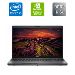 Ультрабук Dell Latitude 5501 / 15.6" (1920x1080) IPS / Intel Core i5-9400H (4 (8) ядра по 2.5 - 4.3 GHz) / 16 GB DDR4 / 256 GB SSD / nVidia GeForce MX150, 2 GB GDDR5, 64-bit / WebCam / TouchID
