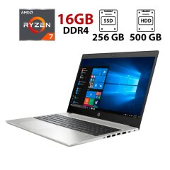 Ультрабук HP ProBook 445 G7 / 14" (1920x1080) IPS / AMD Ryzen 7 4700U (8 ядер по 2.0 - 4.1 GHz) / 16 GB DDR4 / 256 GB SSD + 500 GB HDD / AMD Radeon Vega 7 / WebCam