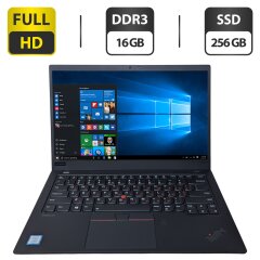 Ультрабук Lenovo ThinkPad X1 Carbon (7th Gen) / 14" (1920x1080) TN / Intel Core i7-8565U (4 (8) ядра по 1.8 - 4.6 GHz) / 16 GB DDR3 / 256 GB SSD / Intel UHD Graphics / WebCam