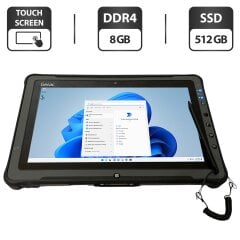 Захищений планшет Getac F110 G4 / 11.6" (1920x1080) IPS Touch / Intel Core i5-7200U (2 (4) ядра по 2.5 - 3.1 GHz) / 8 GB DDR4 / 512 GB SSD / Intel HD Graphics 620 / WebCam / Стилус / Два АКБ