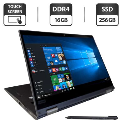Ультрабук-трансформер Lenovo ThinkPad X13 Yoga Gen 1 / 13.3" (1920x1080) IPS Touch / Intel Core i5-10310U (4 (8) ядра по 1.7 - 4.4 GHz) / 16 GB DDR4 / 256 GB SSD / Intel UHD Graphics / WebCam / Windows 10 Pro