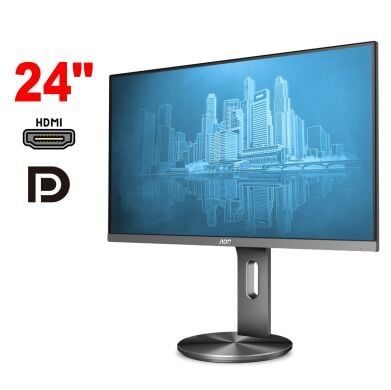 Монитор AOC I2490PXQU / 24" (1920x1080) IPS / 1x HDMI, 1x DP, 1x VGA, 2x Audio, 4x USB 3.0 / 2x 2W / VESA 100x100