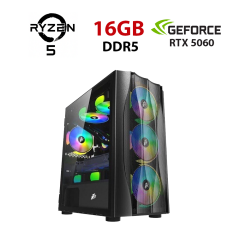 Новый игровой ПК 1stPlayer X3-M-4F1 Black Tower / AMD Ryzen 5 8400F (6 (12) ядер по 4.2 - 4.7 GHz) / 16 GB DDR5 / 480 GB SSD M.2 / nVidia GeForce RTX 5060 Ti, 16 GB GDDR7, 128-bit