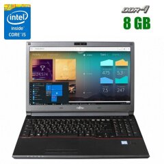 Ноутбук Fujitsu LifeBook E556 / 15.6" (1366x768) TN / Intel Core i5-6200U (2 (4) ядра по 2.3 - 2.8 GHz) / 8 GB DDR4 / 256 GB SSD / Intel HD Graphics 520 / WebCam
