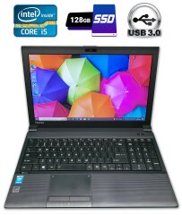 Ноутбук Toshiba Tecra A50-A / 15.6" (1366x768) TN / Intel Core i5-4210M (2 (4) ядра по 2.6 - 3.2 GHz) / 4 GB DDR3 / 128 GB SSD / Intel HD Graphics 4600 / WebCam / DVD-RW / USB 3.0 / HDMI