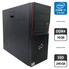 Компьютер Fujitsu Esprimo P756 E90 Tower / Intel Core i7-6700 (4 (8) ядра по 3.4 - 4.0 GHz) / 16 GB DDR4 / 240 GB SSD / Intel HD Graphics 530