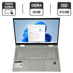 Ноутбук-трансформер Б-клаcс HP Envy x360 15-ew0023dx / 15.6" (1920x1080) IPS Touch / Intel Core i7-1255U (10 (12) ядер по 3.5 - 4.7 GHz) / 32 GB DDR4 / 512 GB SSD / Intel Iris Plus Graphics / WebCam / Windows 11 Pro
