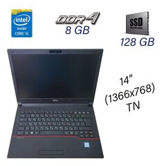 Ноутбук Fujitsu LifeBook E546 / 14" (1366x768) TN / Intel Core i5-6200U (2 (4) ядра по 2.3 - 2.8 GHz) / 8 GB DDR4 / 128 GB SSD / Intel HD Graphics 520 / WebCam / Windows 10 Pro