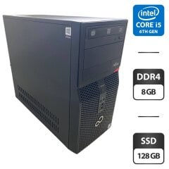 Компьютер Fujitsu Esprimo P556 E85 Tower / Intel Core i5-6400 (4 ядра по 2.7 - 3.3 GHz) / 8 GB DDR4 / 128 GB SSD / Intel HD Graphics 530 / DVD-ROM