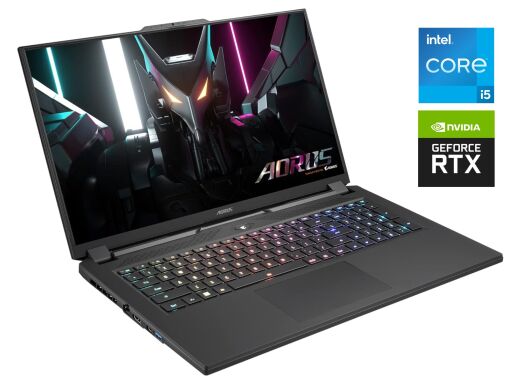 Ігровий ноутбук Б-клас Gigabyte Aorus 7 9MF / 17.3" (1920x1080) IPS / Intel Core i5-12500H (12 (16) ядер по 3.3 - 4.5 GHz) / 16 GB DDR4 / 512 GB SSD M.2 / nVidia GeForce RTX 4050, 6 GB GDDR6, 96-bit / WebCam / Win 11 Pro