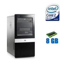 Компьютер HP Compaq dx2400 Tower / Intel Core 2 Quad Q9400 (4 ядра по 2.66 GHz) / 4 GB DDR2 / 320 GB HDD / Intel GMA 3100 Graphics / DVD-ROM