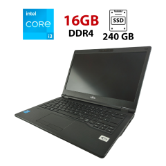 Ноутбук Fujitsu LifeBook E5411 / 14" (1920x1080) IPS / Intel Core i3-1115G4 (2 (4) ядра по 1.7 - 4.1 GHz) / 16 GB DDR4 / 240 GB SSD / Intel UHD Graphics / WebCam / 4G