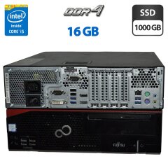 Компьютер Fujitsu Esprimo D757 E90 SFF / Intel Core i5-6500 (4 ядра по 3.2 - 3.6 GHz) / 16 GB DDR4 / 1000 GB SSD / Intel HD Graphics 530 / DVD-ROM / Windows 11 Pro