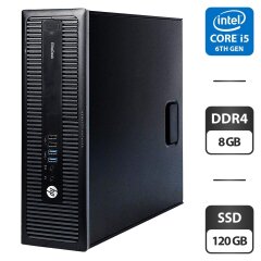 Комп'ютер HP EliteDesk 800 G2 SFF / Intel Core i5-6500 (4 ядра по 3.2 - 3.6 GHz) / 8 GB DDR4 / 120 GB SSD / Intel HD Graphics 530 / VGA