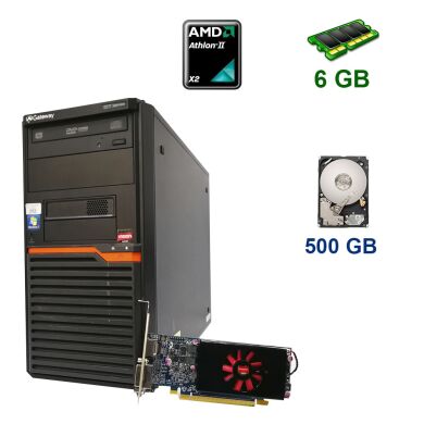 Acer Gateway DT55 Tower / AMD Athlon II X2 255 (2 ядра по 3.1 GHz) / 6 GB DDR3 / 500 GB HDD / ATI Radeon HD 7570, 1 GB GDDR5, 128-bit