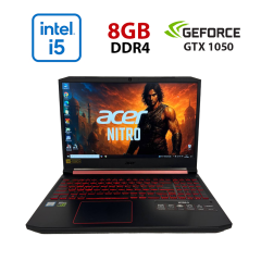 Игровой ноутбук Б-класс Acer Nitro 5 AN515-54 / 15.6" (1920x1080) IPS / Intel Core i5-9300H (4 (8) ядра по 2.4 - 4.1 GHz) / 8 GB DDR4 / 256 GB SSD / nVidia GeForce GTX 1050, 3 GB GDDR5, 96-bit / WebCam