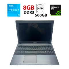 Ігровий ноутбук Б-клас Asus A55 / 15.6" (1366x768) TN / Intel Core i3-3110M (2 (4) ядра по 2.4 GHz) / 8 GB DDR3 / 500 GB HDD / nVidia GeForce 610M, 2 GB DDR3, 64-bit