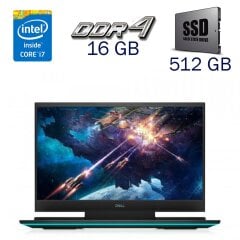 Игровой ноутбук Б-класс Dell G7 15 7500 / 15.6" (1920x1080) IPS / Intel Core i7-10750H (6 (12) ядер по 2.6 - 5.0 GHz) / 16 GB DDR4 / 512 GB SSD / nVidia GeForce GTX 1660 Ti, 6 GB GDDR6, 192-bit / WebCam