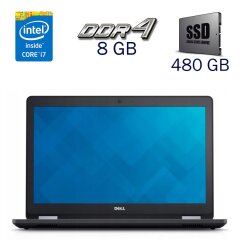 Игровой ноутбук Dell Latitude E5570 / 15.6" (1920x1080) TN / Intel Core i7-6600U (2 (4) ядра по 2.6 - 3.4 GHz) / 8 GB DDR4 / 480 GB SSD / AMD Radeon R7 M360, 2 GB DDR3, 64-bit / WebCam