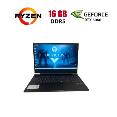 Игровой ноутбук HP Victus 15-fb3001nr / 15.6" (1920x1080 ) IPS / AMD Ryzen Al 7 350 (8 (16) ядер по 2.0 - 5.0 GHz) / 16 GB DDR5 / 512 GB SSD / nVidia GeForce RTX 5060, 8 GB GDDR7, 128-bit / WebCam