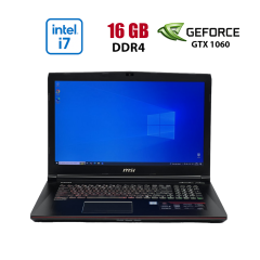 Ігровий ноутбук MSI GE72VR 6RF / 17.3" (1920x1080) IPS / Intel Core i7-6700HQ (4 (8) ядра по 2.6 - 3.5 GHz) / 16 GB DDR4 / 480 GB SSD / nVidia GeForce GTX 1060, 6 GB GDDR5, 192-bit / WebCam
