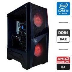 Компьютер MSI MAG Tower / Intel Core i5-6500 (4 ядра по 3.2 - 3.6 GHz) / 16 GB DDR4 / 250 GB SSD + 320 GB HDD / AMD Radeon RX 570, 4 GB GDDR5, 256-bit / 600W