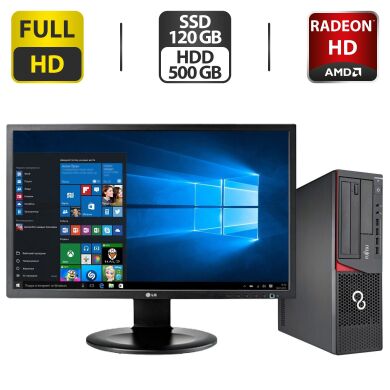 Комплект ПК: Fujitsu E720 SFF / Intel Core i5-4570 (4 ядра по 3.2 - 3.6 GHz) / 16 GB DDR3 / 120 GB SSD + 500 GB HDD / AMD Radeon HD 7450, 2 GB GDDR3, 64-bit + Монитор Б-класс LG 24MB35PM-B / 24" (1920x1080) IPS / VGA + WebCam, клавиатура, мышка, кабели Комплект ПК: Fujitsu E720 SFF / Intel Core i5-4570 (4 ядра по 3.2 - 3.6 GHz) / 16 GB DDR3 / 120 GB SSD + 500 GB HDD / AMD Radeon HD 7450, 2 GB GDDR3, 64-bit + Монитор Б-класс LG 24MB35PM-B / 24" (1920x1080) IPS / VGA + WebCam, клавиатура, мышка, кабели