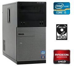 Комп'ютер Dell OptiPlex 3010 Tower / Intel Core i5-3470 (4 ядра по 3.2 -3.6 GHz) / 8 GB DDR3 / 500 GB HDD / AMD Radeon HD 7470, 1 GB DDR3, 64 bit / 275W / DVD-ROM / DisplayPort