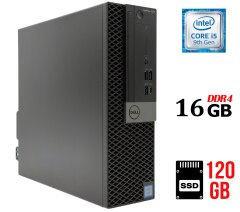 Компьютер Dell OptiPlex 7070 SFF / Intel Core i5-9500 (6 ядер по 3.0 - 4.4 GHz) / 16 GB DDR4 / 120 GB SSD / Intel UHD Graphics 630 / 200W / DisplayPort