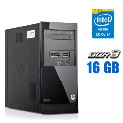 Компьютер HP Elite 7500 Tower / Intel Core i7-3770 (4 (8) ядра по 3.4 - 3.9 GHz) / 16 GB DDR3 / 500 GB HDD / Intel HD Graphics 4000 / DVD-ROM / DVI / Card Reader