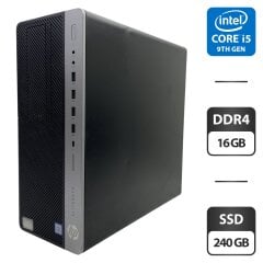Компьютер HP EliteDesk 800 G5 Tower / Intel Core i5-9500 (6 ядер по 3.0 - 4.4 GHz) / 16 GB DDR4 / 240 GB SSD / Intel UHD Graphics 630