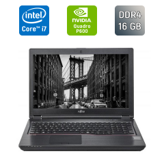 Мобільна робоча станція Б-клас Fujitsu Celsius H780 / 15.6" (1920x1080) IPS / Intel Core i7-8750H (6 (12) ядер по 2.2 - 4.1 GHz) / 16 GB DDR4 / 512 GB SSD / nVidia Quadro P600, 4 GB GDDR5, 128-bit / VGA / HDMI / USB Type-C