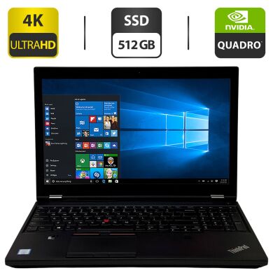 Мобильная рабочая станция Lenovo ThinkPad P51 / 15.6" (3840x2160) IPS / Intel Core i7-7700HQ (4 (8) ядра по 2.8 - 3.8 GHz) / 16 GB DDR4 / 512 GB SSD / nVidia Quadro M1200, 4 GB GDDR5, 128-bit / WebCam / Windows 10 Pro