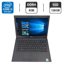 Нетбук Dell Latitude 7290 / 12.5" (1366x768) TN / Intel Core i5-8350U (4 (8) ядра по 1.7 - 3.6 GHz) / 8 GB DDR4 / 128 GB SSD / Intel UHD Graphics 620 / WebCam