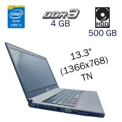 Нетбук Fujitsu LifeBook E734 / 13.3" (1366x768) TN / Intel Core i5-4310M (2 (4) ядра по 2.7 - 3.4 GHz) / 4 GB DDR3 / 500 GB HDD / Intel HD Graphics 4600 / WebCam / АКБ не тримає