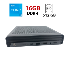 Неттоп HP ProDesk 600 G6 DM USFF / Intel Core i5-10500T (6 (12) ядер по 2.3 - 3.8 GHz) / 16 GB DDR4 / 512 GB SSD / Intel HD Graphics 630 / HDMI