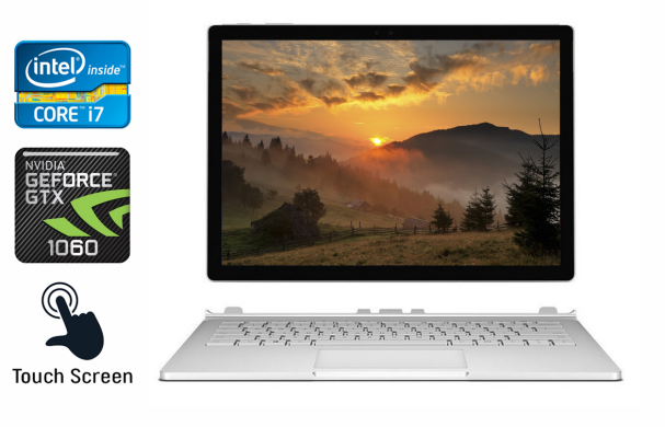 Ноутбук-трансформер Microsoft Surface Book 2 / 15" (3240x2160) IPS Touch / Intel Core i7-8650U (4 (8) ядра по 1.9 - 4.2 GHz) / 16 GB DDR3 / 256 GB SSD / nVidia GeForce GTX 1060, 6 GB GDDR5, 192-bit / USB Type-C / WebCam Ноутбук-трансформер Microsoft Surface Book 2 / 15" (3240x2160) IPS Touch / Intel Core i7-8650U (4 (8) ядра по 1.9 - 4.2 GHz) / 16 GB DDR3 / 256 GB SSD / nVidia GeForce GTX 1060, 6 GB GDDR5, 192-bit / USB Type-C / WebCam