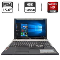 Ноутбук Acer Aspire V3-551G / 15.6" (1366x768) TN / AMD A10-4600M (4 ядра по 2.3 - 3.2 GHz) / 8 GB DDR3 / 1000 GB HDD / AMD Radeon HD 7670M, 2 GB GDDR3, 128-bit / WebCam / DVD-ROM