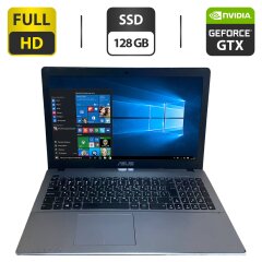 Ноутбук Б-клас Asus X550J / 15.6" (1920x1080) TN / Intel Core i7-4720HQ (4 (8) ядра по 2.6 - 3.6 GHz) / 12 GB DDR3 / 128 GB SSD / nVidia GeForce GTX 950M, 4 GB GDDR3, 128-bit / WebCam / VGA