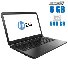 Ноутбук Б-класс HP 250 G3 / 15.6" (1366x768) TN / Intel Core i3-4005U (2 (4) ядра по 1.7 GHz) / 8 GB DDR3 / 500 GB HDD / Intel HD Graphics 4400 / WebCam / DVD-RW / АКБ не держит