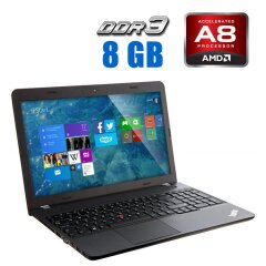 Ноутбук Б-класс Lenovo ThinkPad E555 / 15.6" (1366x768) TN / AMD A8-7100 (4 ядра по 1.8 - 3.0 GHz) / 8 GB DDR3 / 240 GB SSD / AMD Radeon R5 Graphics / WebCam 